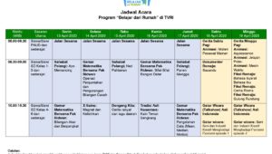 Catat, Berikut Jadwal Acara Program Belajar dari Rumah di TVRI
