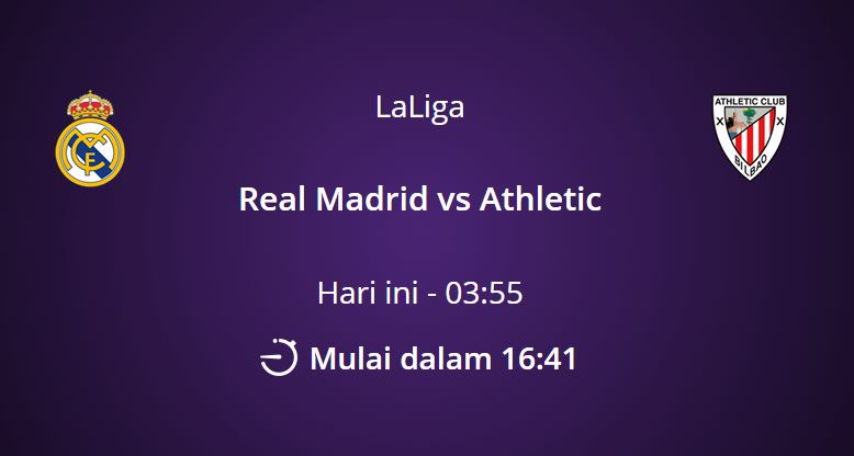 Live streaming Real Madrid vs Atletico Bilbao