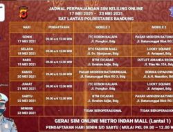 Jadwal SIM Keliling Kota Bandung Hari ini Senin 24-Sabtu 29 Mei 2021