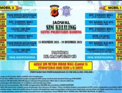 Jadwal SIM Keliling Polrestabes Bandung Hari ini, Senin 13- Sabtu 17 Desember 2021
