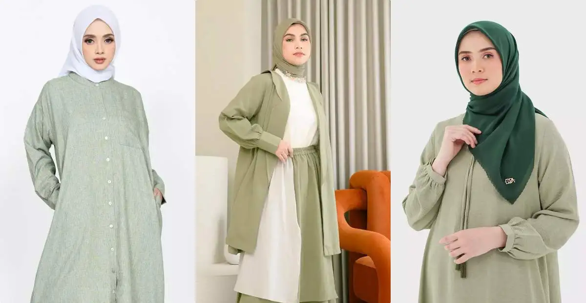 Warna jilbab yang Cocok dengan Baju Warna Sage Green