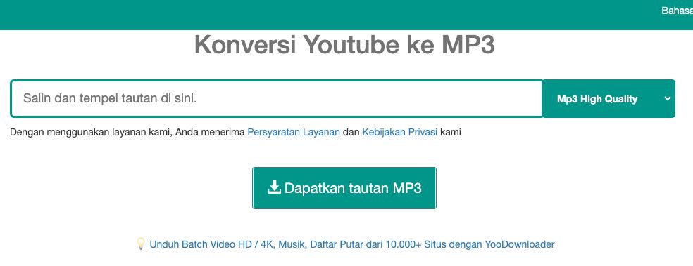 Video Youtube jadi MP3
