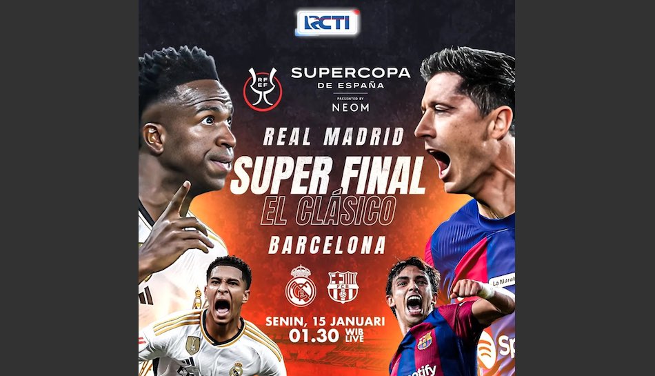 link live streaming dinal piala super spanyol real madrid vs barcelona di rcti